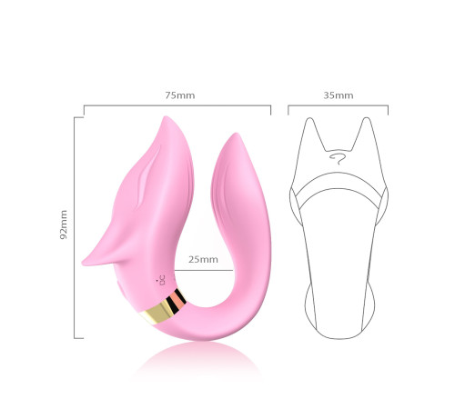 Розовый вибромассажер для пар с пультом дистанционного управления
