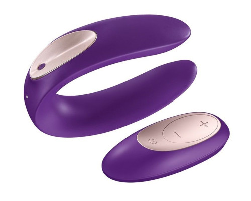 Заказать Фиолетовый вибратор для пар Satisfyer Double Plus Remote с пультом ДУ Заказать Фиолетовый вибратор для пар Satisfyer Double Plus Remote с пультом ДУ
