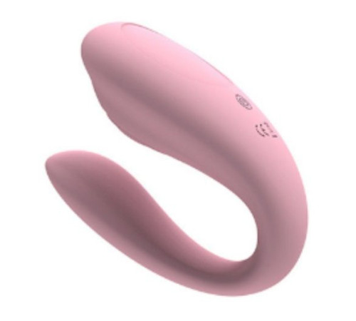 Нежно-розовый вибростимулятор для пар - 17,7 см.