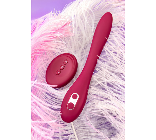 Бордовый многофункциональный вибратор Caberna