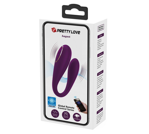 Фиолетовый вибратор для двоих August