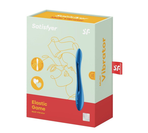 Синий многофункциональный вибратор для пар Satisfyer Elastic Game Синий многофункциональный вибратор для пар Satisfyer Elastic Game