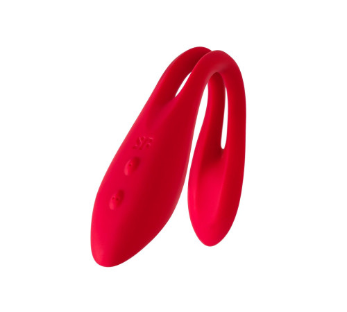 Красный многофункциональный вибратор для пар Satisfyer Elastic Joy