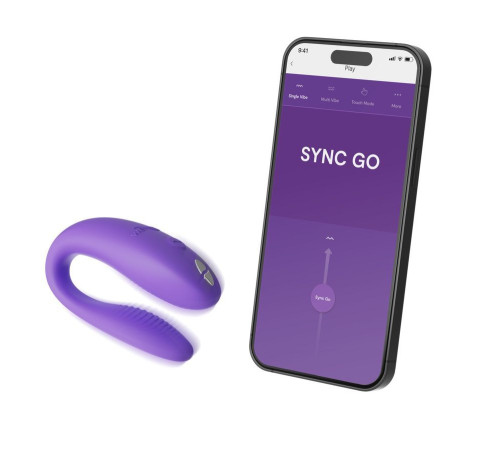 Фиолетовый вибромассажер для пар We-Vibe Sync Go Фиолетовый вибромассажер для пар We-Vibe Sync Go
