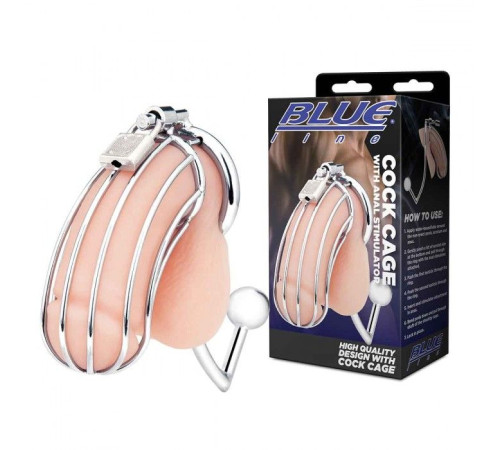 Серебристая металлическая клетка с анальным стимулятором Cock Cage Серебристая металлическая клетка с анальным стимулятором Cock Cage