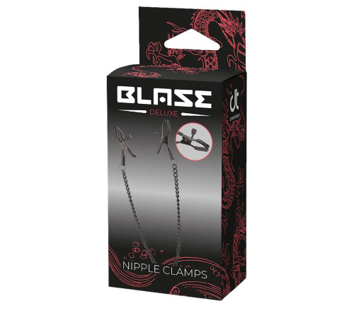 Черные зажимы на соски на цепочке Deluxe Nipple Clamps Черные зажимы на соски на цепочке Deluxe Nipple Clamps