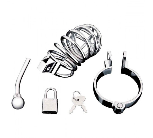Серебристая клетка для члена Urethral Play Cage