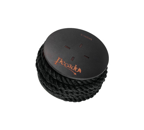 Черная веревка для шибари на катушке - 5 м.