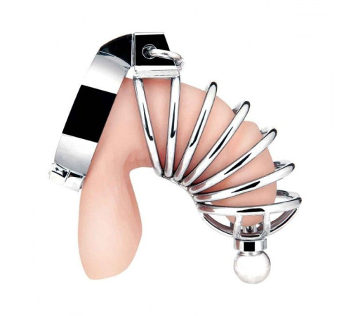 Серебристая клетка для члена Urethral Play Cage