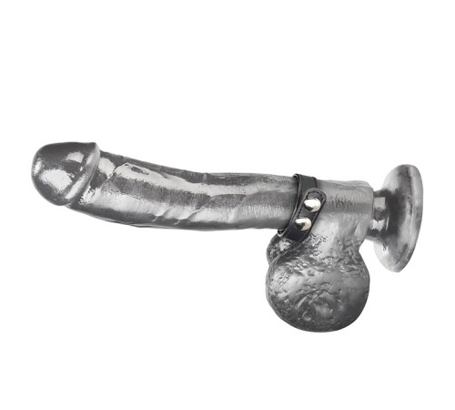 Кольцо на пенис SNAP COCK RING из искусственной кожи на клепках