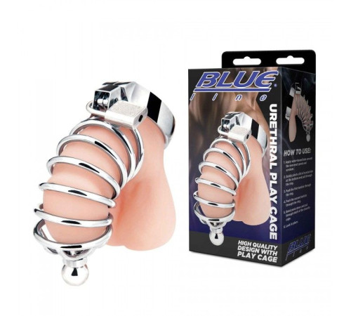 Серебристая клетка для члена Urethral Play Cage