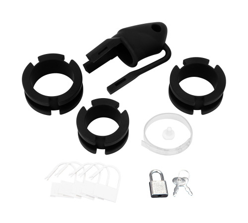 Черная клетка для пениса Silicone Small 2 in Cock Cage With Ball Divider