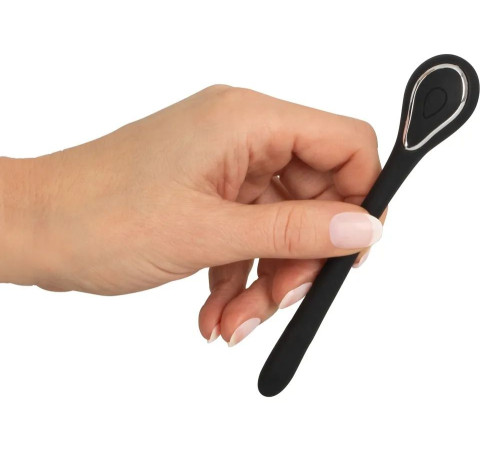 Черный гибкий уретральный стимулятор с вибрацией Vibrating Bendable Dilator - 13,5 см.
