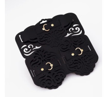 Фигурный набор для БДСМ-игр с узорами и золотистой фурнитурой