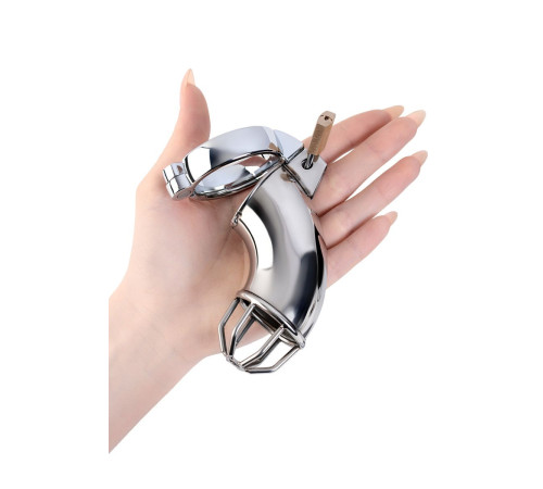 Серебристый мужской пояс верности TOYFA Metal