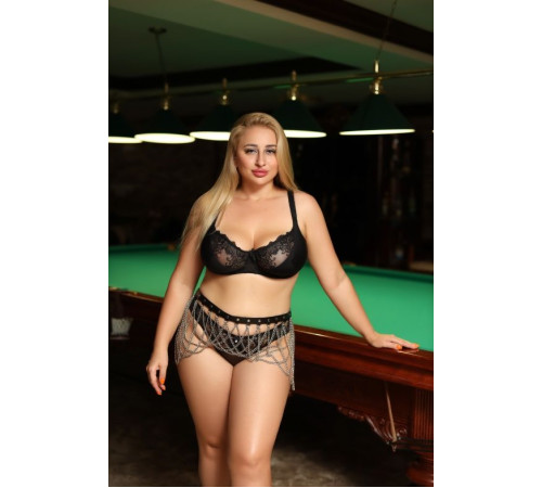 Черно-серебристый пояс-юбочка plus size Efra