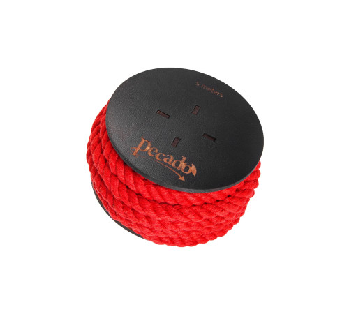 Красная веревка для шибари на катушке - 5 м.