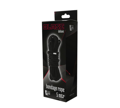 Черная веревка для шибари DELUXE BONDAGE ROPE - 5 м.