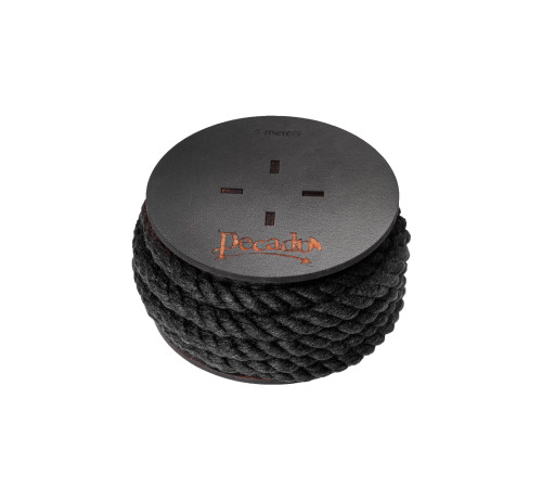 Черная веревка для шибари на катушке - 5 м.