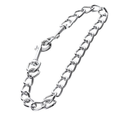 Серебристая соединительная цепочка с двумя карабинами