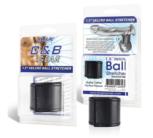 Хомут-утяжка для мошонки из искусственной кожи на липучке VELCRO BALL STRETCHER- 4 см.