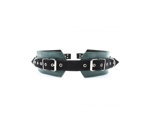 Заказать Изумрудный пояс с колечками для крепления наручников Emerald Leather Belt Заказать Изумрудный пояс с колечками для крепления наручников Emerald Leather Belt