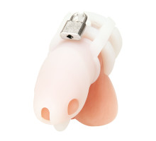 Белая клетка для пениса Silicone Small 2 in Cock Cage With Ball Divider