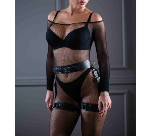 Кожаный пояс с гартерами Sex Game