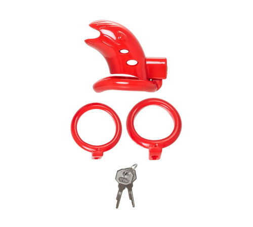 Красный мужской пояс верности из пластика