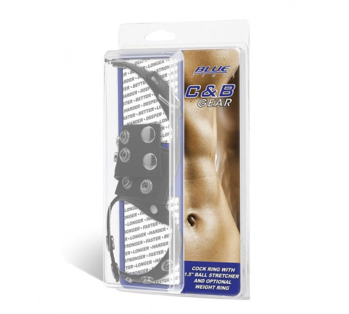 Утяжка на пенис и мошонку Cock Ring With 1.5  Ball Stretcher And Optional Weight Ring