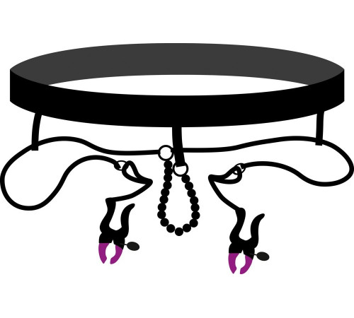 Трусики с зажимами для половых губ и бусинками для массажа промежности