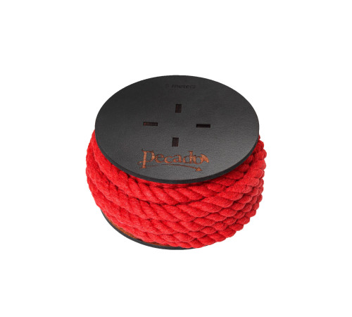 Красная веревка для шибари на катушке - 5 м.