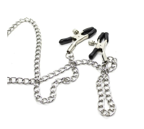 Зажимы для сосков с ремешком и кольцом для пениса