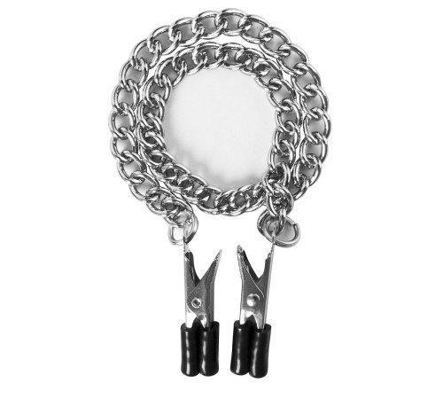 Прищепки для сосков Block Busters Nipple Clamps с цепью