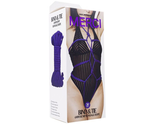 Заказать Фиолетовая верёвка для связывания и фиксации Bind Tie - 9,14 м. Заказать Фиолетовая верёвка для связывания и фиксации Bind Tie - 9,14 м.