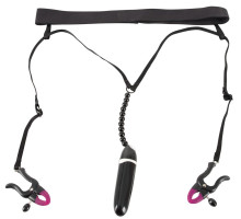 Женские вибростринги с зажимами для половых губ Spreader String with Vibrator