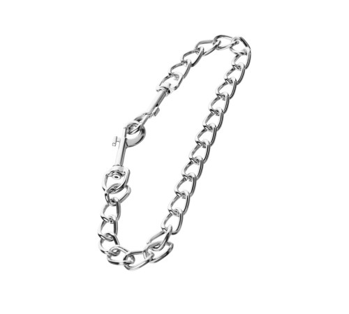 Серебристая соединительная цепочка с двумя карабинами