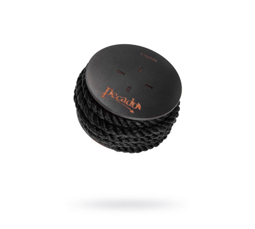 Черная веревка для шибари на катушке - 5 м.