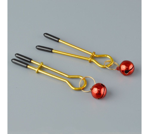 Золотистые зажимы с колокольчиками Gold