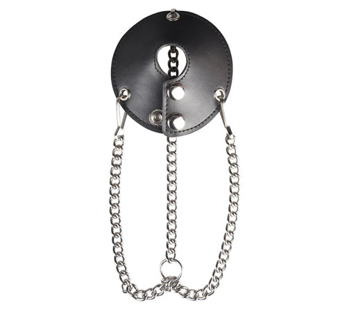 Утяжка для мошонки из искусственной кожи с цепочками PARACHUTE BALL STRETCHER