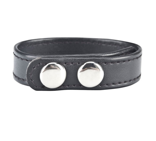 Кольцо на пенис SNAP COCK RING из искусственной кожи на клепках