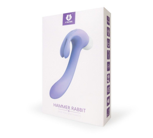 Сиреневый двусторонний вибромассажер Hammer Rabbit - 18,8 см.