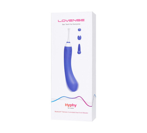 Сиреневый двусторонний вибромассажер Hyphy с клиторальным стимулятором - 21,6 см.