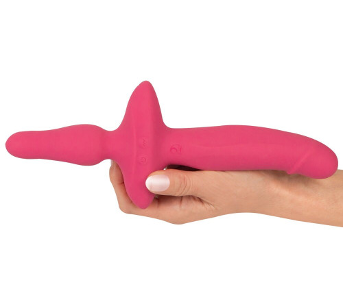 Розовый двусторонний вибратор 2in1 Vibrator   Butt Plug