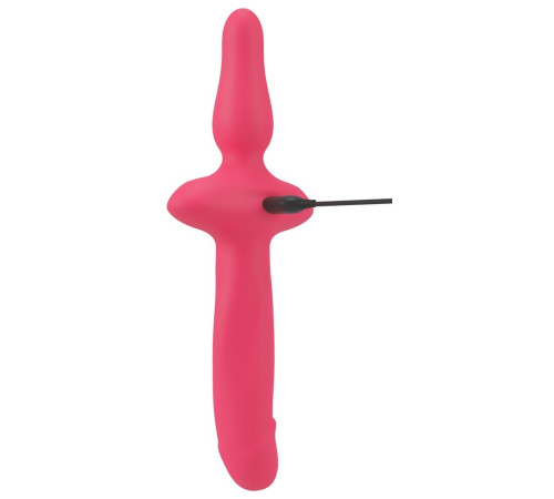 Розовый двусторонний вибратор 2in1 Vibrator   Butt Plug
