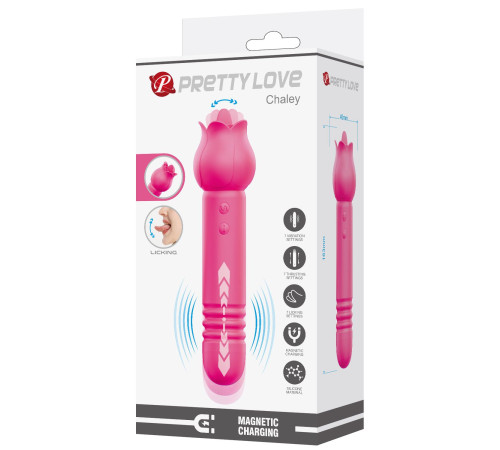 Розовый двусторонний вибратор Chaley
