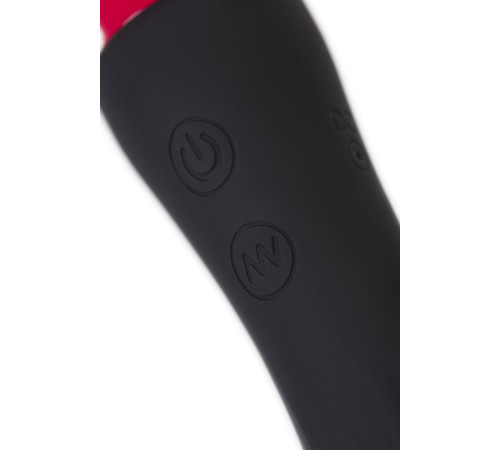 Черно-красный двусторонний вибромассажер Black Red - 21 см.