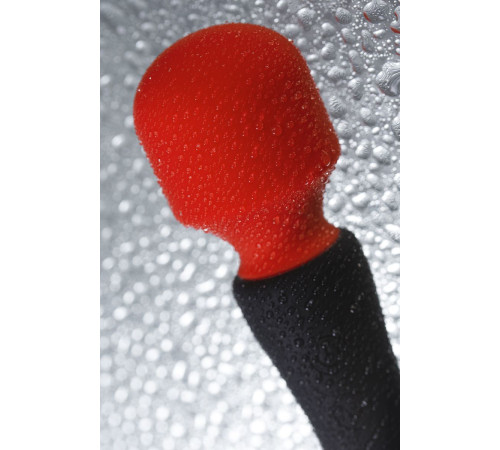 Черно-красный двусторонний вибромассажер Black Red - 21 см.