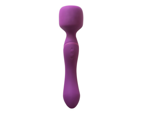 Заказать Фиолетовый двусторонний вибромассажер Heating Wand с нагревом - 22 см.