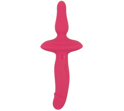 Розовый двусторонний вибратор 2in1 Vibrator   Butt Plug